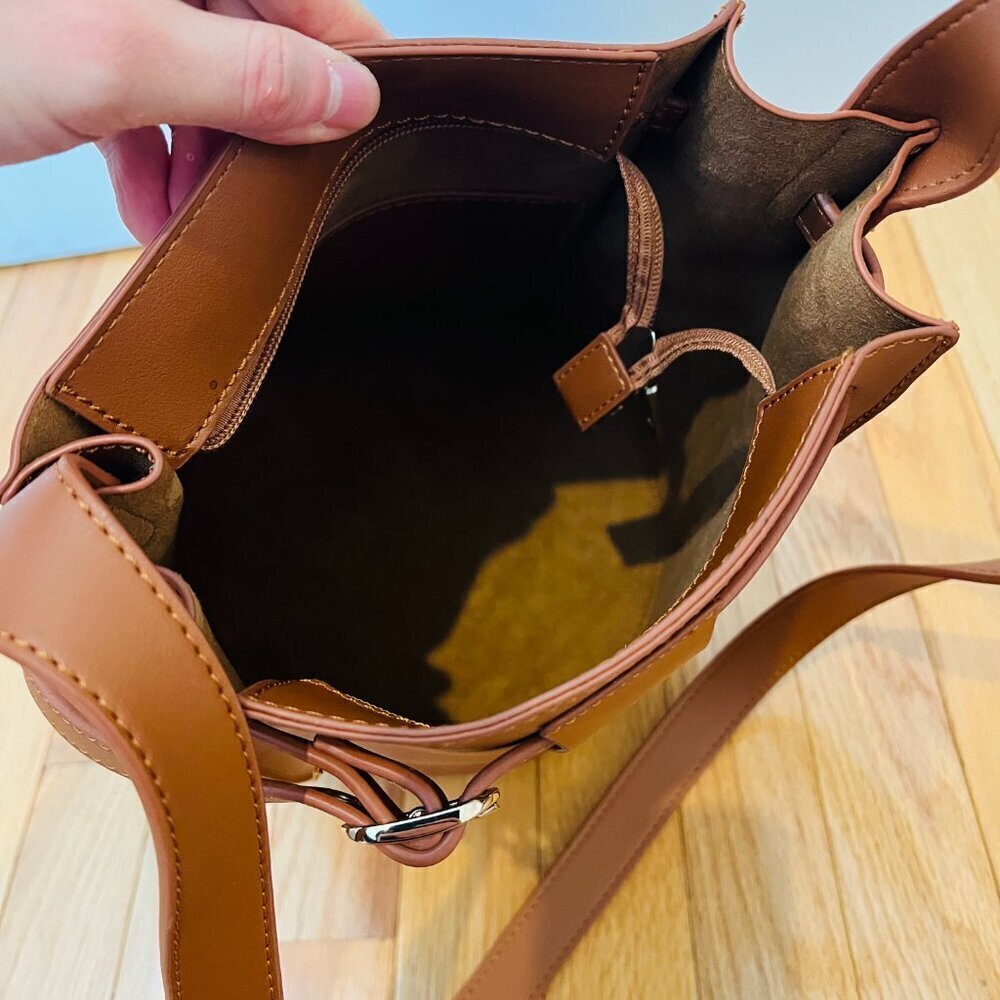 KATIE Q Celine Style Bucket Bag Leather Brown BRAND NEW - Picture 8 of 16